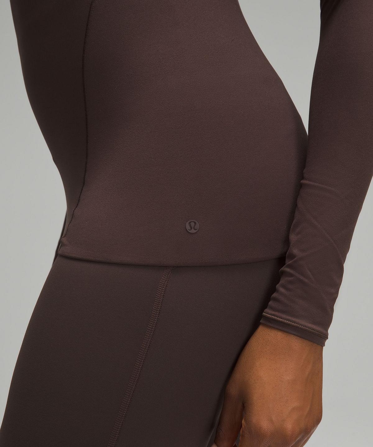 Chemise À Manches Longues Lululemon Wundermost Ultra-Soft Nulu Crewneck Femme Cafe | FR_LuLu60656