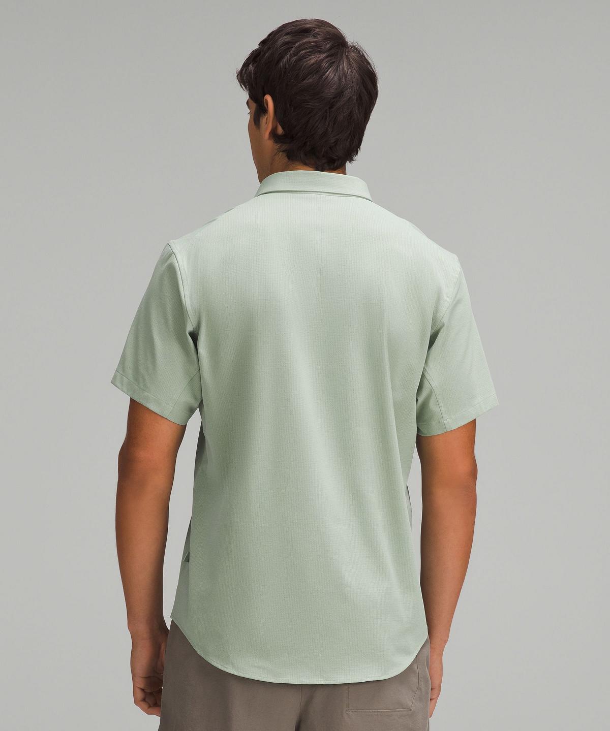 Chemises Boutonnées Lululemon Airing Easy Short-Sleeve Homme Vert | FR_LuLu96841