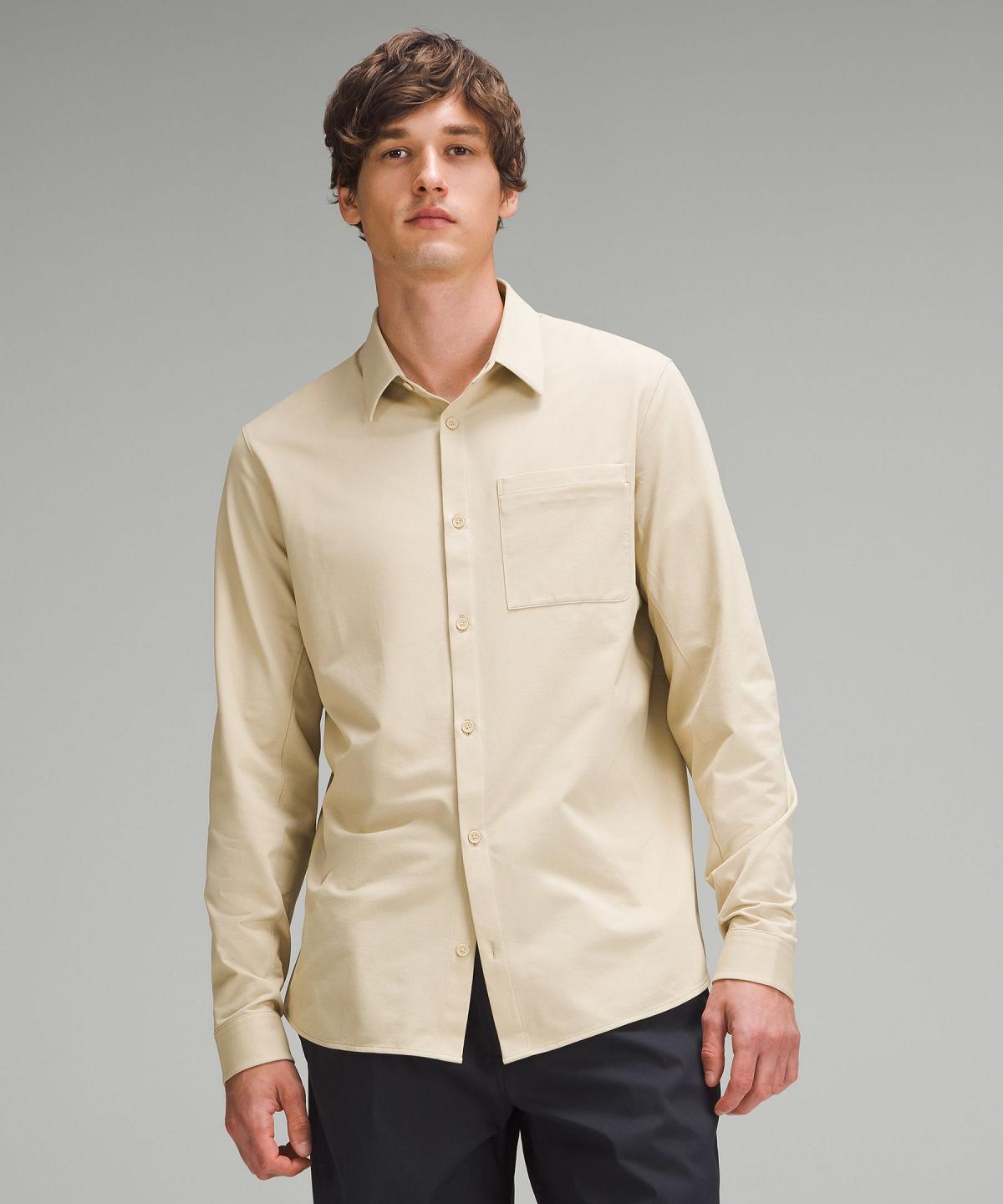 Chemises Boutonnées Lululemon Commission Long-Sleeve Homme Beige | FR_LuLu93450