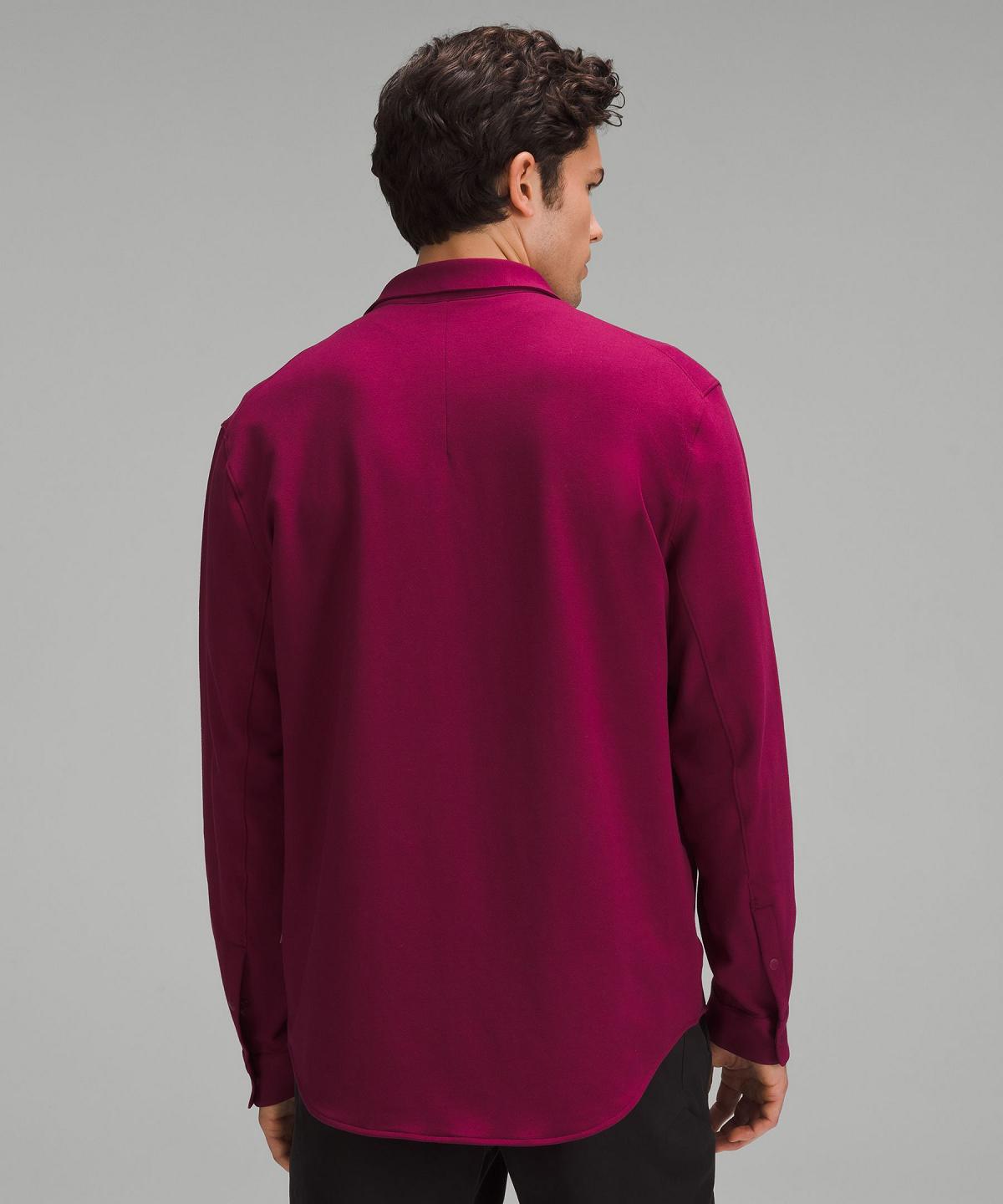 Chemises Boutonnées Lululemon Soft Knit Overshirt Homme Rouge | FR_LuLu88592