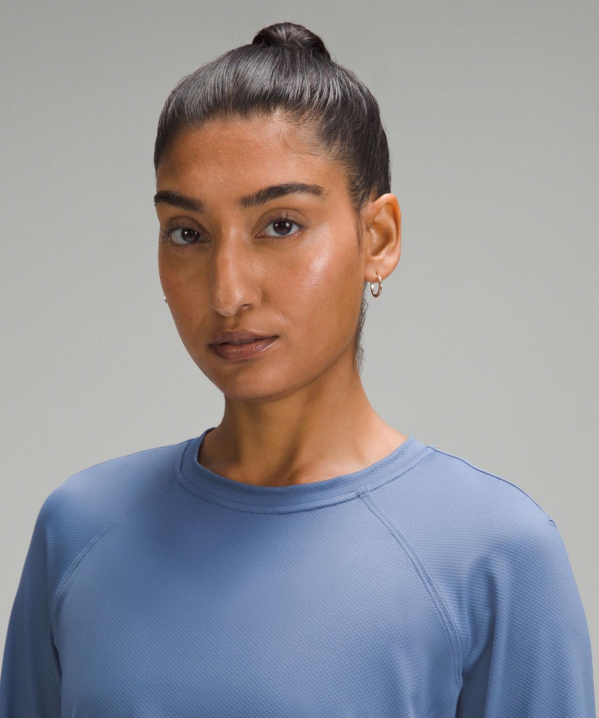 Chemises Lululemon Abrasion-Resistant High-Coverage Long-Sleeve Femme Bleu | FR_LuLu32481