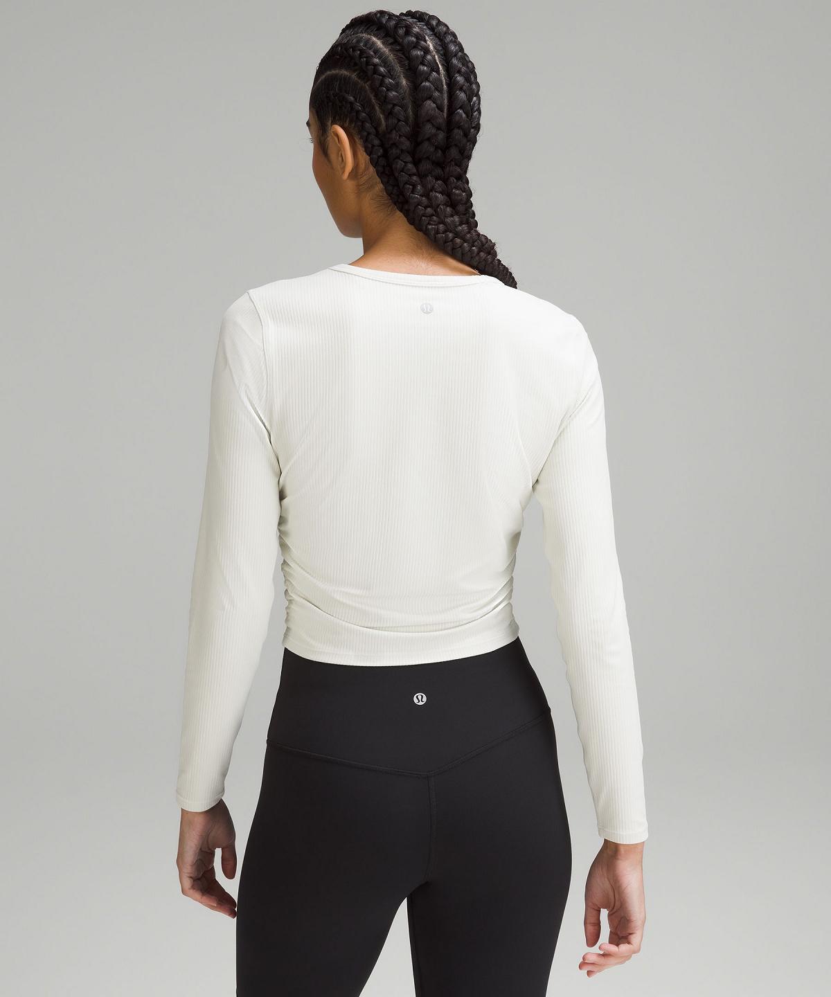 Chemises Lululemon All It Takes Ribbed Nulu Long-Sleeve Femme Blanche | FR_LuLu15039