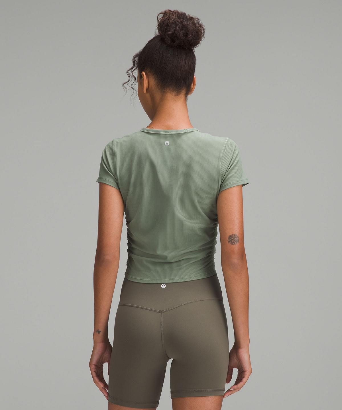 Chemises Lululemon All It Takes Ribbed Nulu T-Shirt Femme Vert | FR_LuLu83158