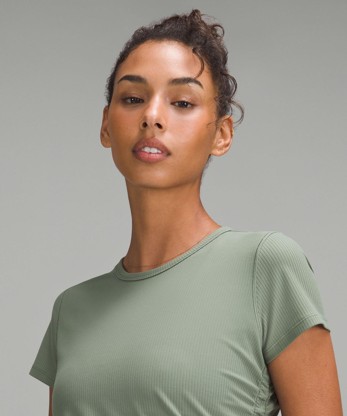 Chemises Lululemon All It Takes Ribbed Nulu T-Shirt Femme Vert | FR_LuLu83158