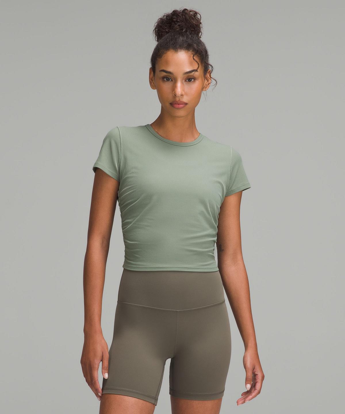 Chemises Lululemon All It Takes Ribbed Nulu T-Shirt Femme Vert | FR_LuLu83158