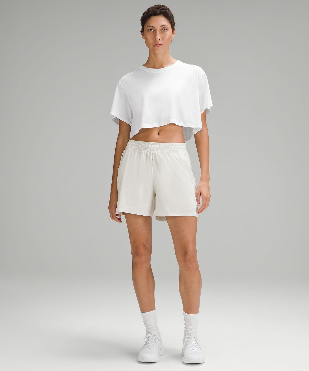 Chemises Lululemon All Yours Cropped T-Shirt Femme Blanche | FR_LuLu62636