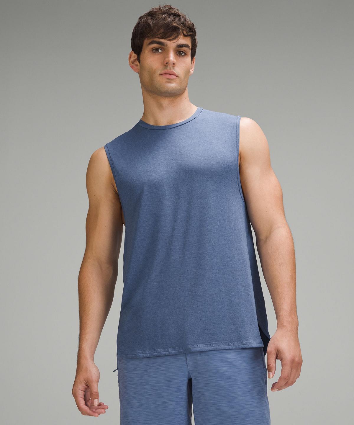 Chemises Lululemon Balancer Tank Top Homme Bleu | FR_LuLu57251