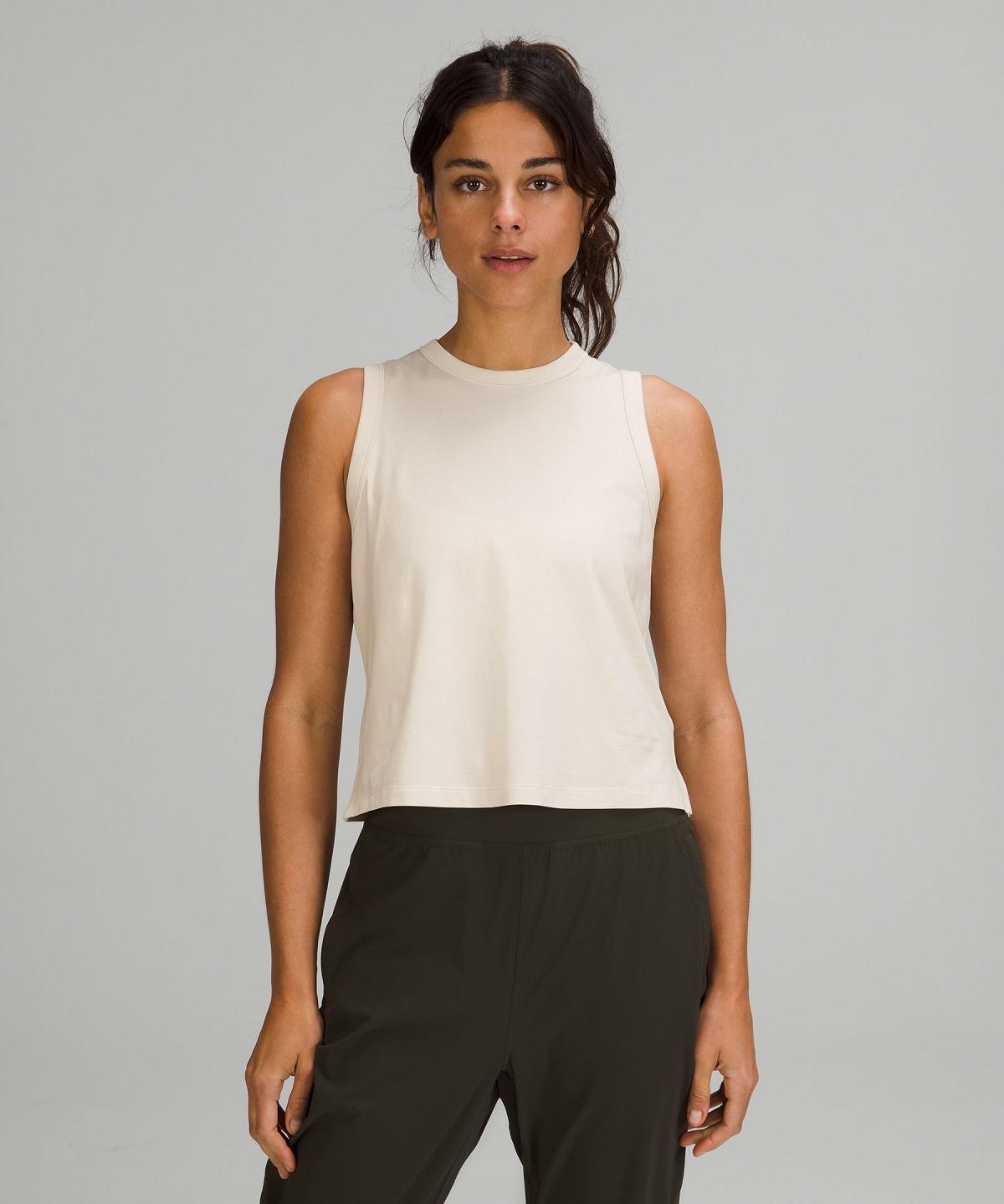 Chemises Lululemon Classic-Fit Cotton-Blend Tank Femme Beige | FR_LuLu57822