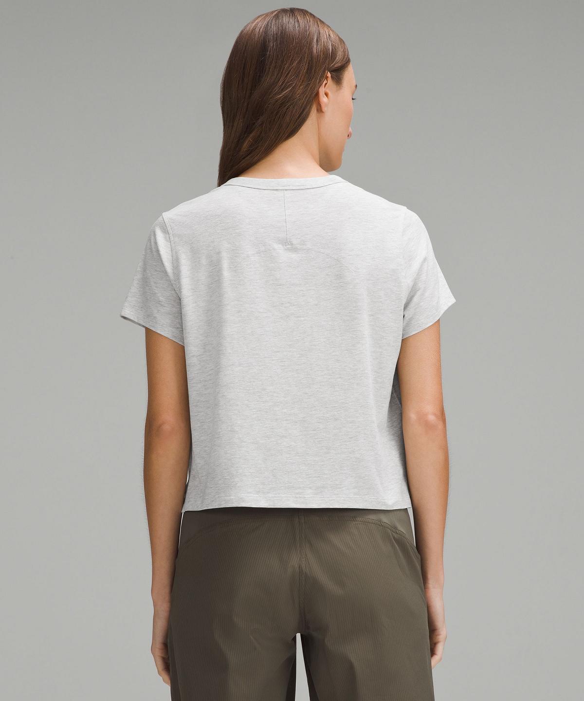 Chemises Lululemon Classic-Fit Cotton-Blend T-Shirt Femme Blanche | FR_LuLu44307