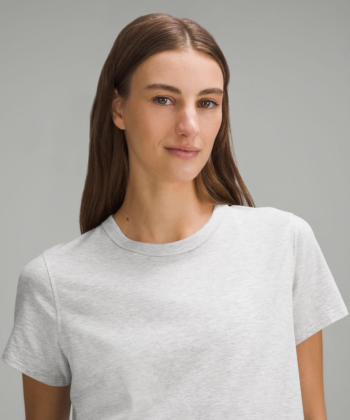 Chemises Lululemon Classic-Fit Cotton-Blend T-Shirt Femme Blanche | FR_LuLu44307