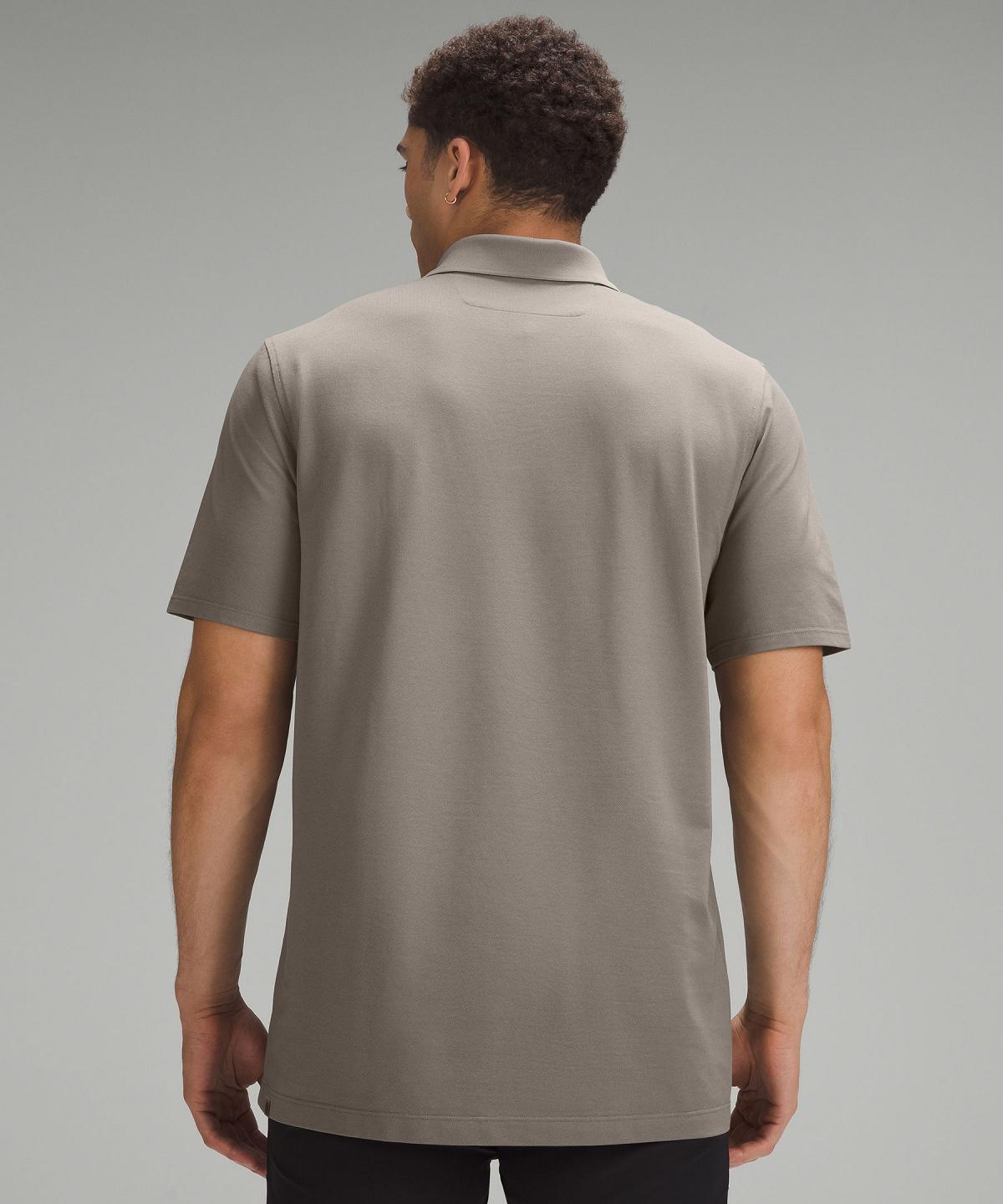 Chemises Lululemon Classic-Fit Pique Short-Sleeve Polo Homme Grise | FR_LuLu11462