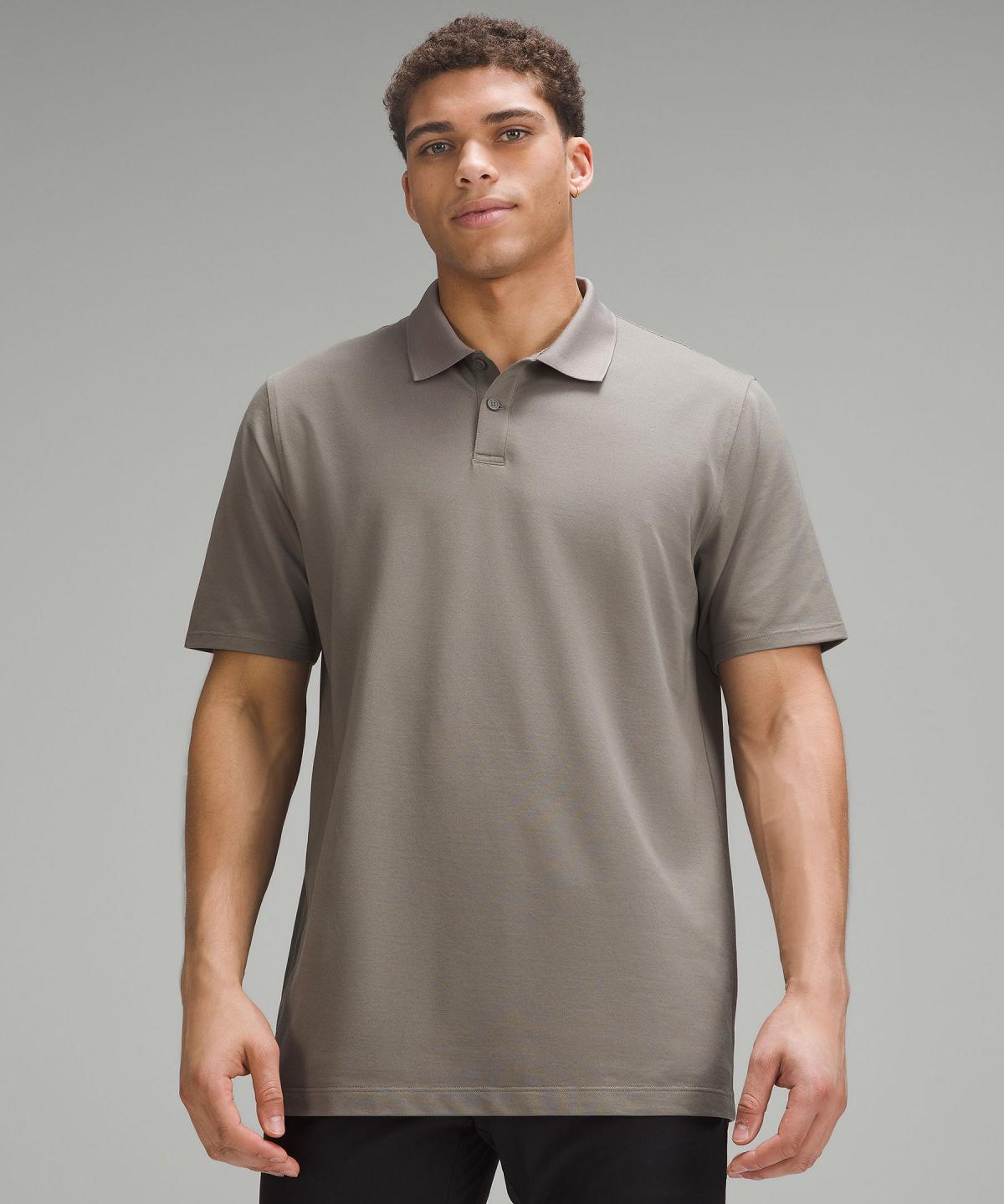 Chemises Lululemon Classic-Fit Pique Short-Sleeve Polo Homme Grise | FR_LuLu11462