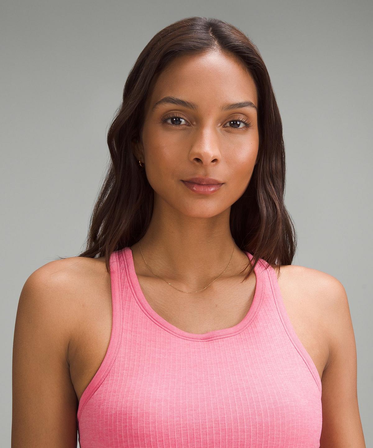 Chemises Lululemon Ebb to Street Cropped Racerback Femme Rose | FR_LuLu46351