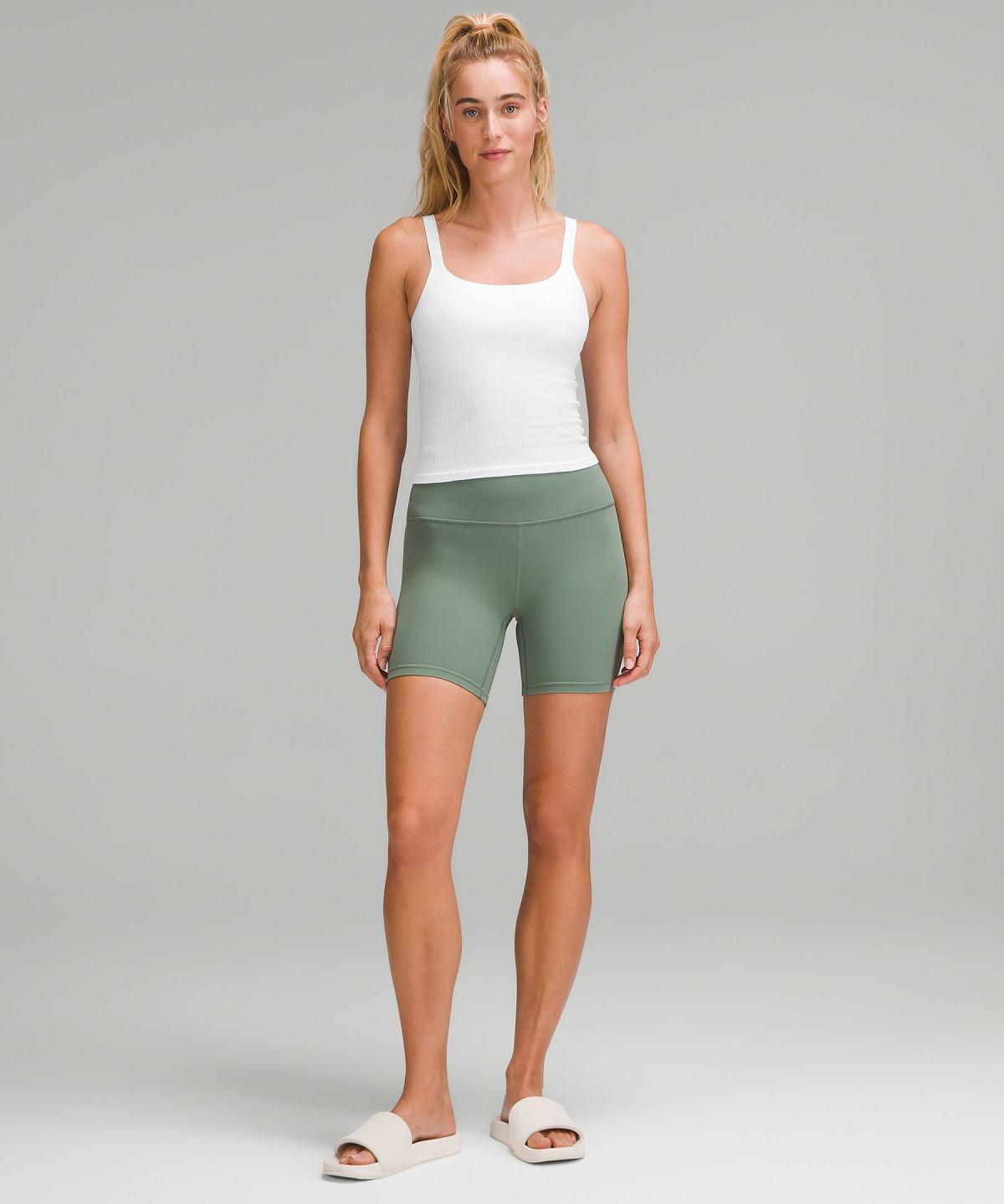 Chemises Lululemon Ebb to Street Scoop-Neck Cropped Femme Blanche | FR_LuLu63007