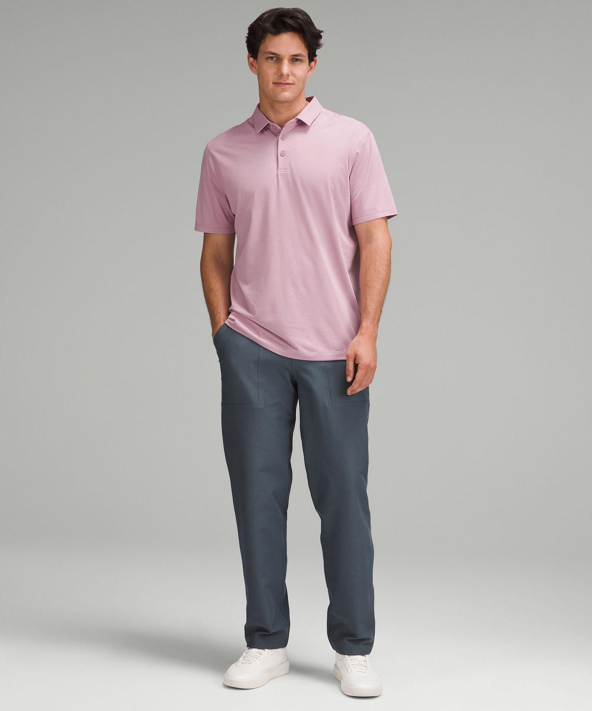 Chemises Lululemon Evolution Short-Sleeve Polo Homme Rose Rose | FR_LuLu42274