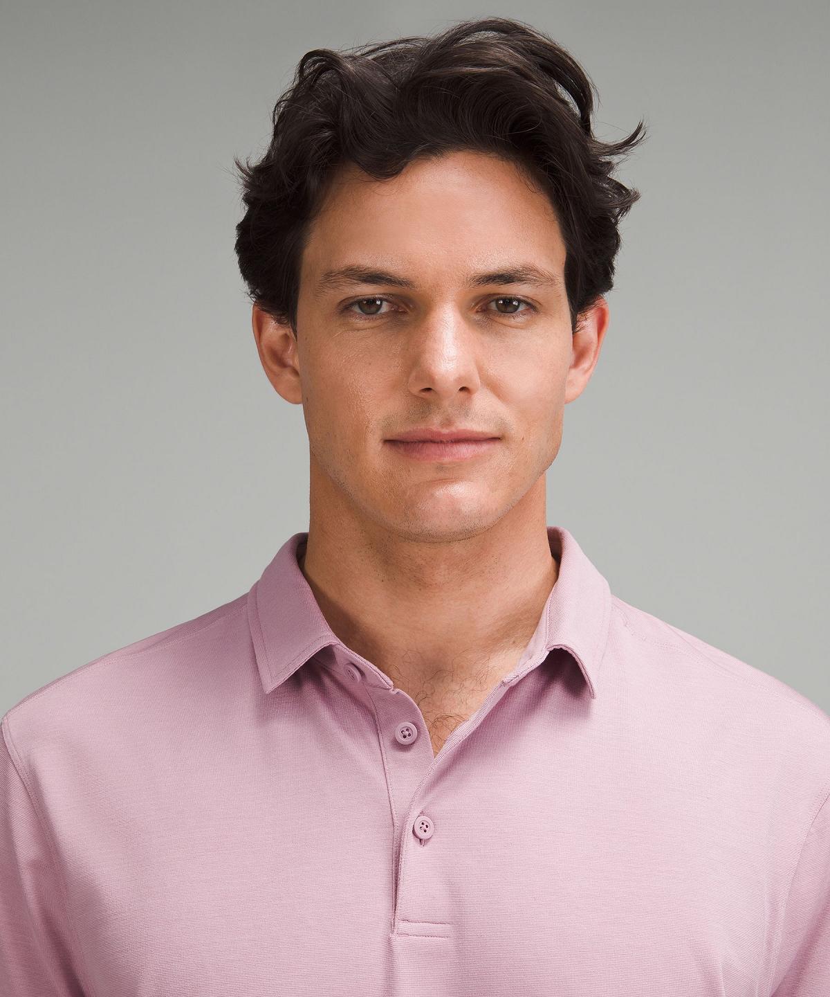 Chemises Lululemon Evolution Short-Sleeve Polo Homme Rose Rose | FR_LuLu42274