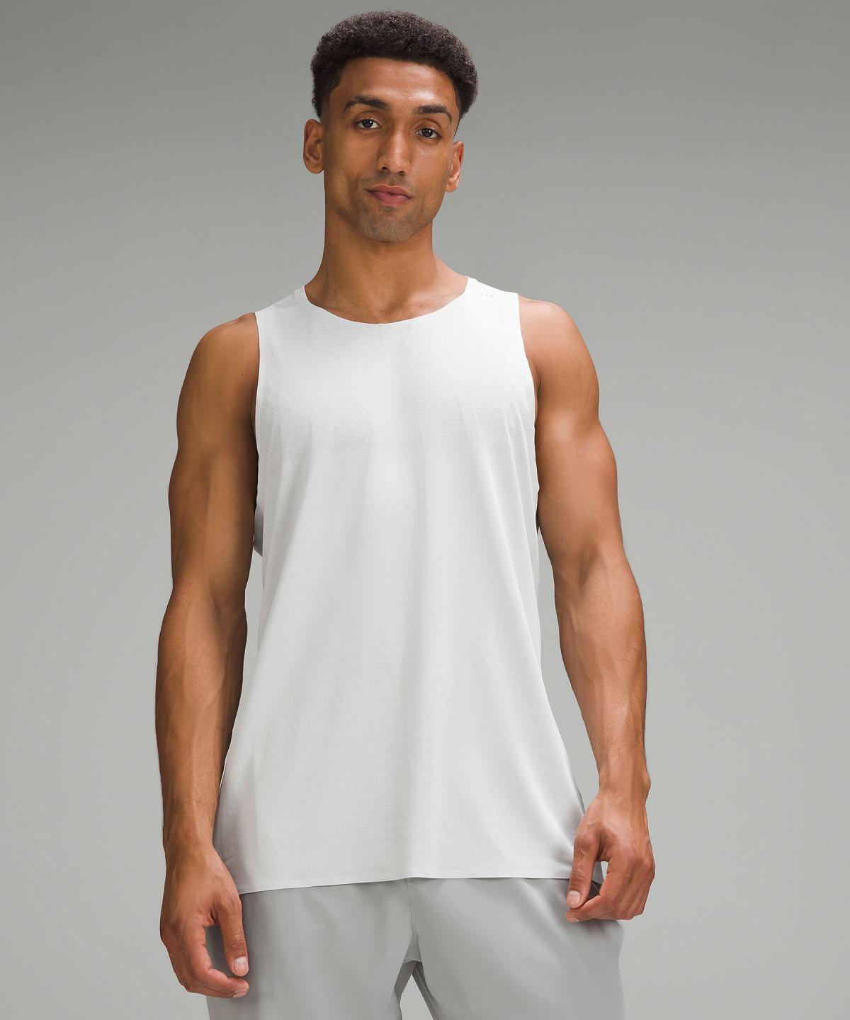 Chemises Lululemon Fast and Free Singlet Homme Blanche | FR_LuLu50023