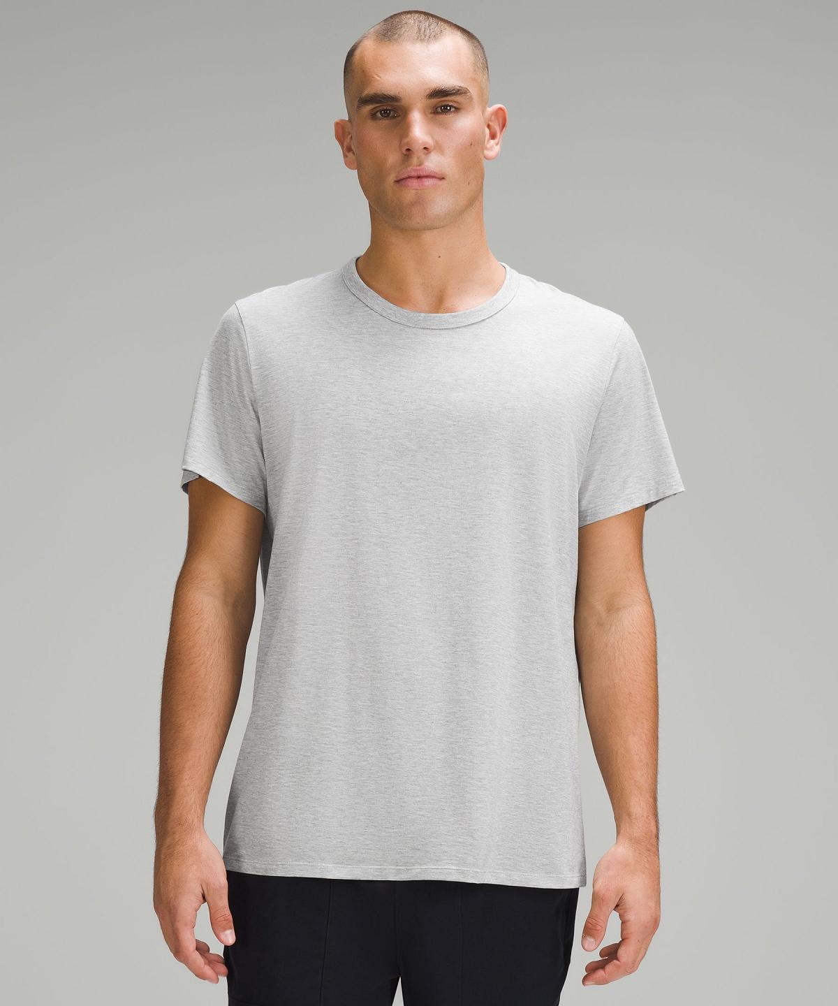 Chemises Lululemon Fundamental T-Shirt Homme Argent | FR_LuLu89981