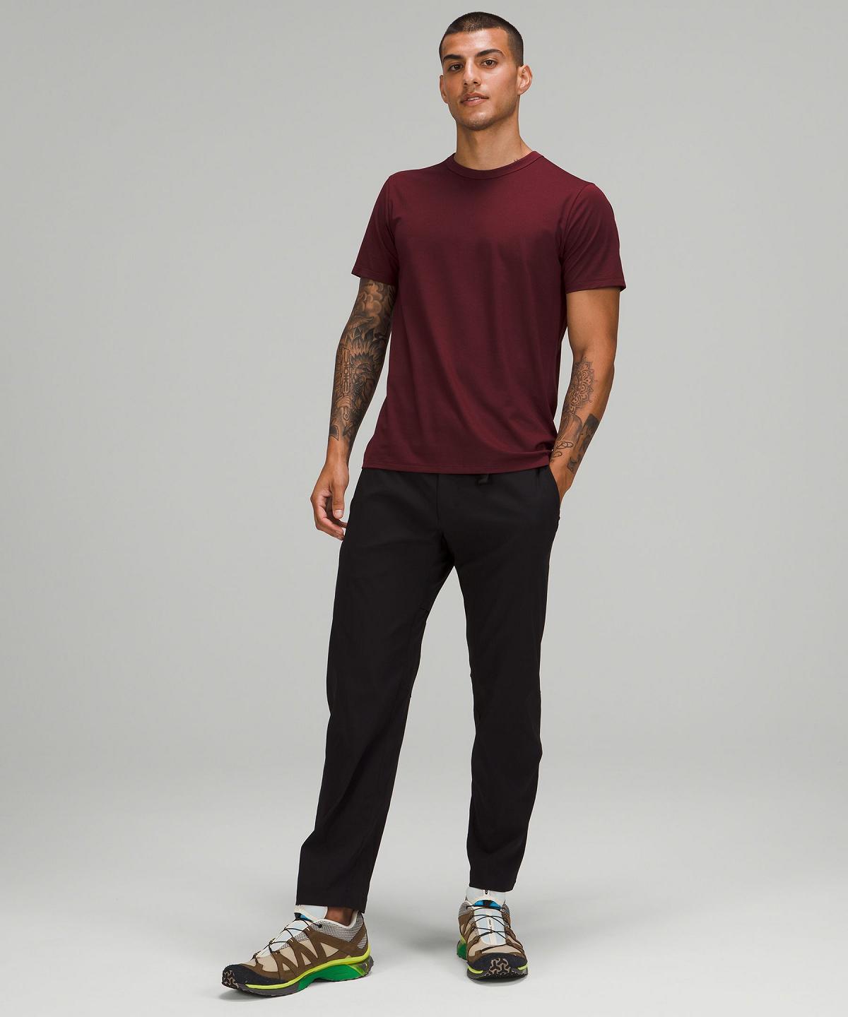 Chemises Lululemon Fundamental T-Shirt Homme Rouge | FR_LuLu40632