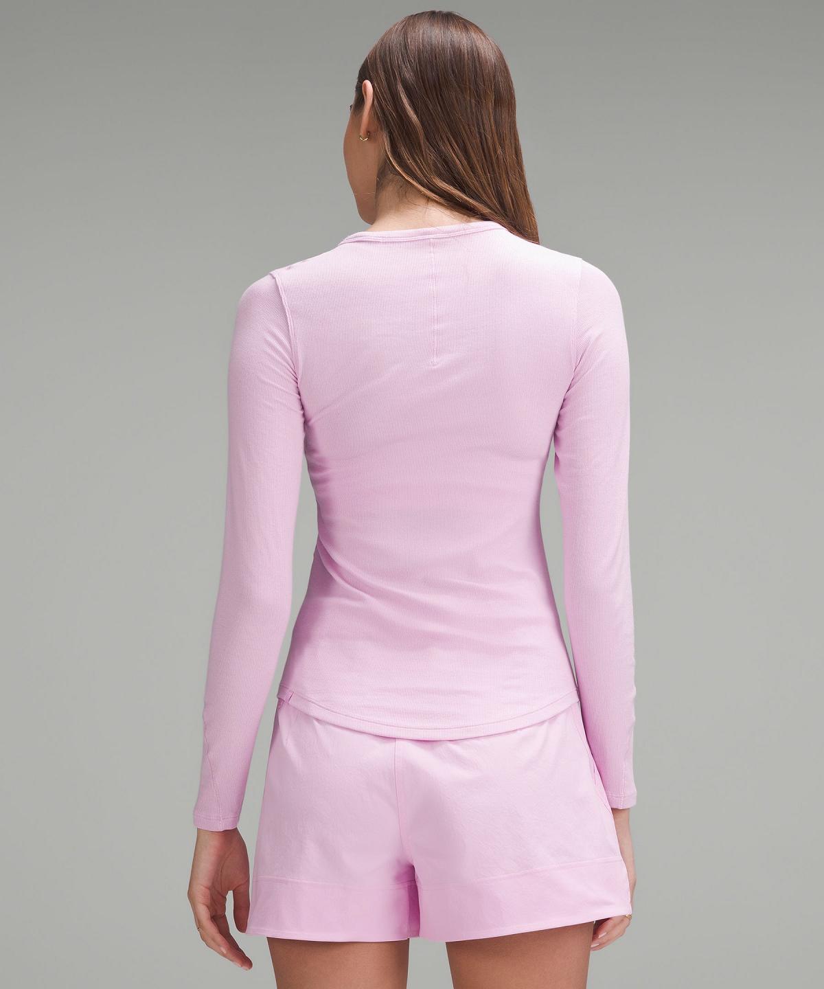 Chemises Lululemon Hold Tight Long-Sleeve Femme Rose | FR_LuLu10752