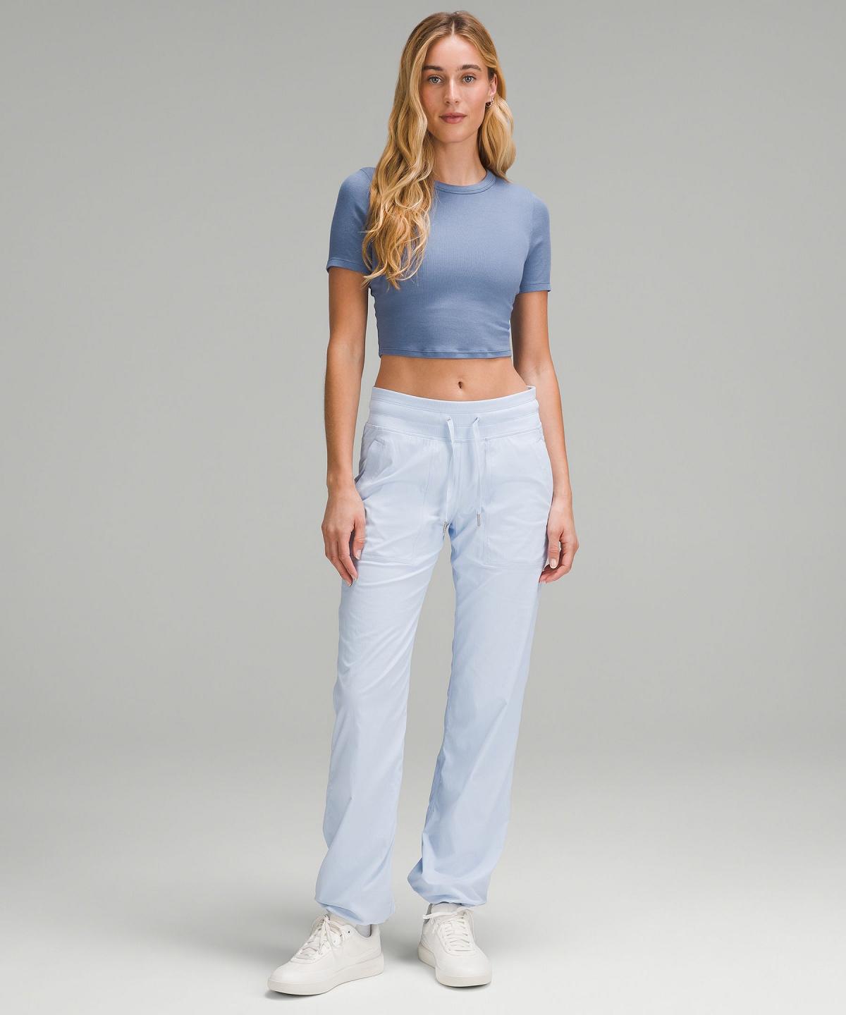 Chemises Lululemon Hold Tight Straight Hem Cropped T-Shirt Femme Bleu | FR_LuLu29762