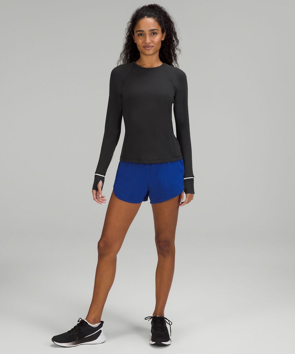 Chemises Lululemon It's Rulu Ribbed Long-Sleeve Femme Noir | FR_LuLu52696