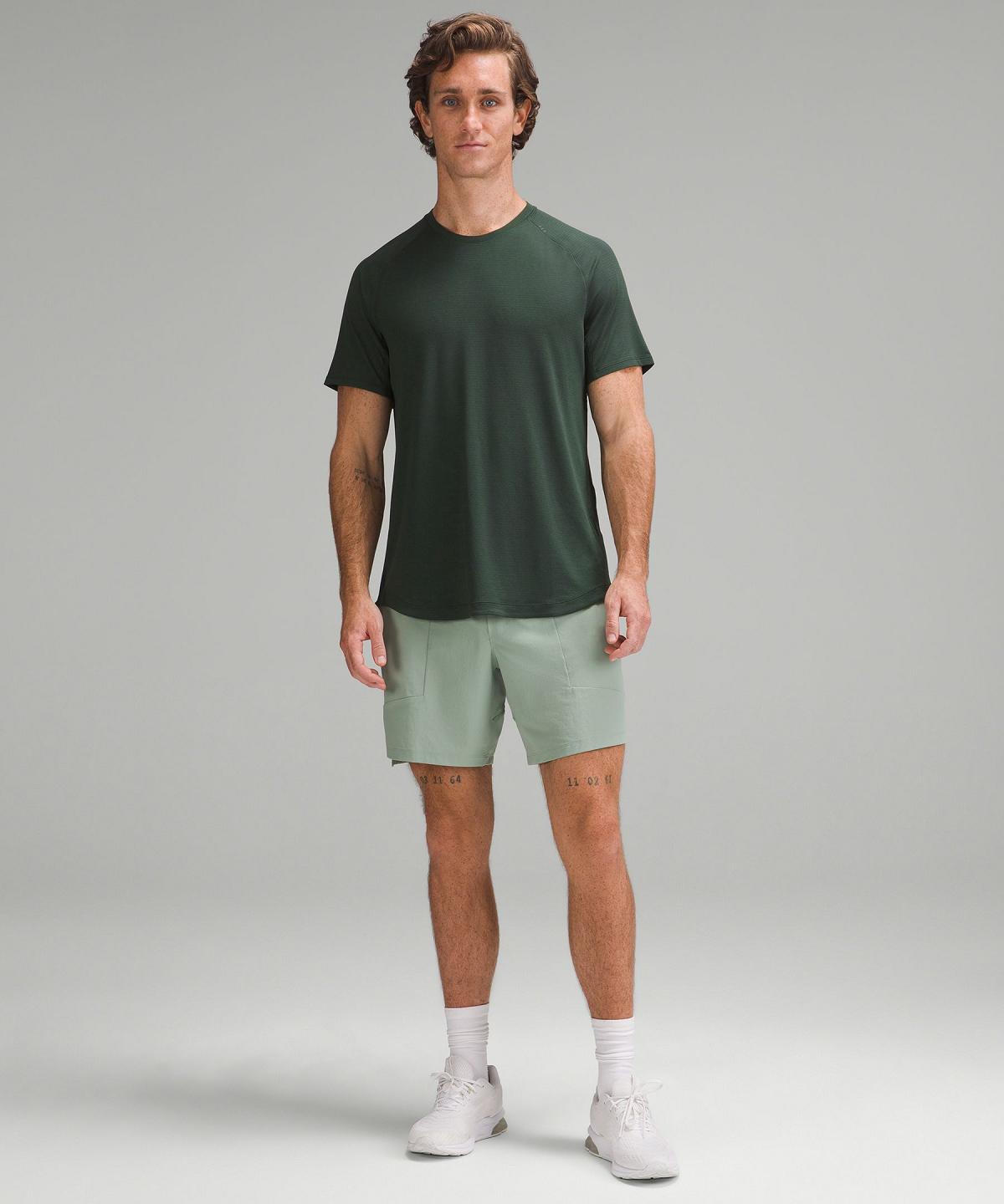 Chemises Lululemon License to Train Short-Sleeve Homme Vert | FR_LuLu80515