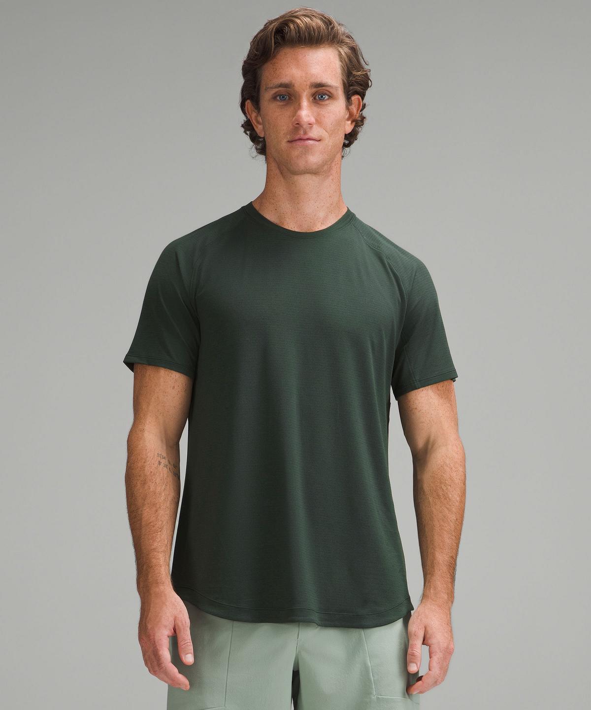 Chemises Lululemon License to Train Short-Sleeve Homme Vert | FR_LuLu80515