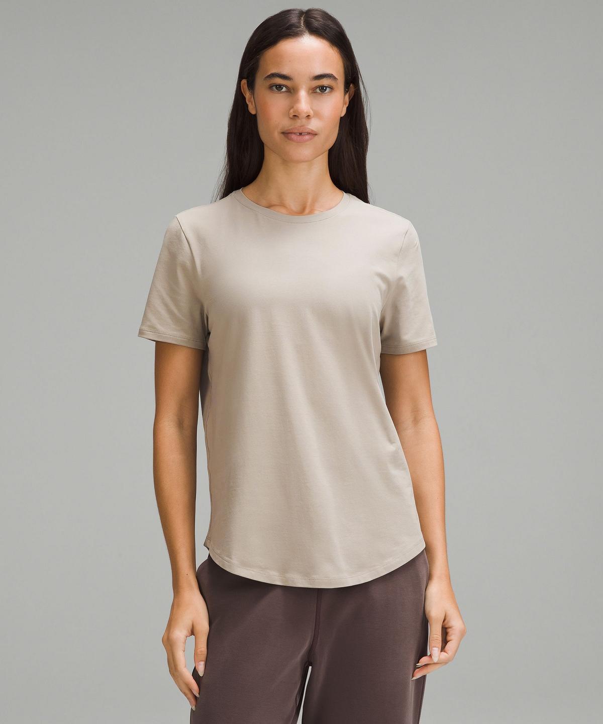 Chemises Lululemon Love Curved-Hem Crewneck T-Shirt Femme Grise | FR_LuLu94782