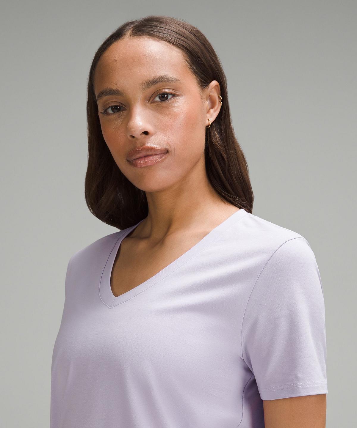 Chemises Lululemon Love V-Neck T-Shirt Femme Violette | FR_LuLu62903