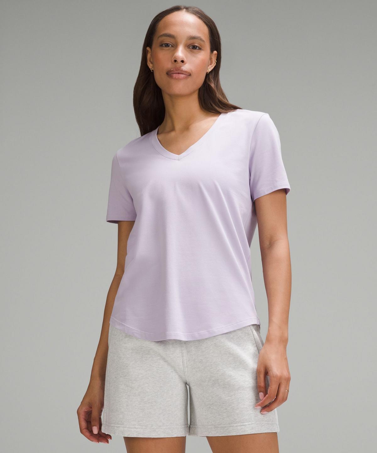 Chemises Lululemon Love V-Neck T-Shirt Femme Violette | FR_LuLu62903