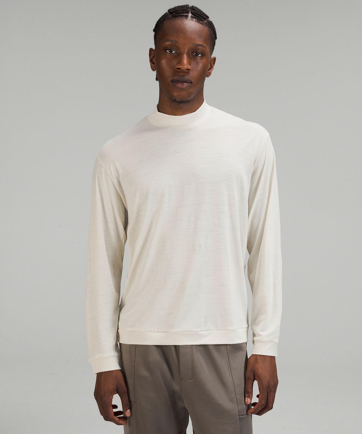 Chemises Lululemon Merino Wool-Blend Long-Sleeve Homme Beige Blanche | FR_LuLu36677