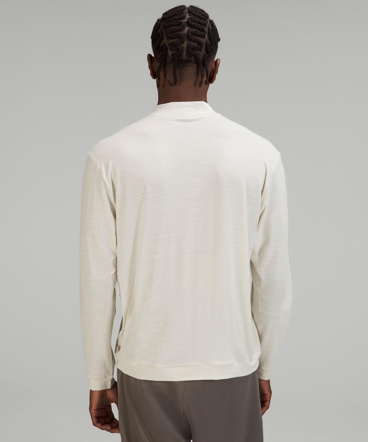 Chemises Lululemon Merino Wool-Blend Long-Sleeve Homme Beige Blanche | FR_LuLu36677