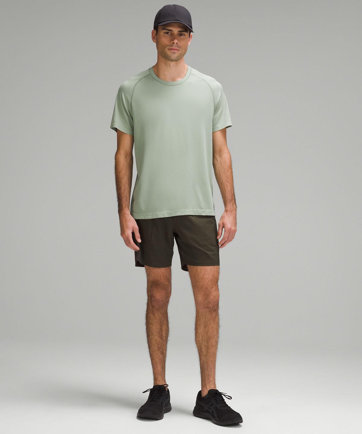 Chemises Lululemon Metal Vent Tech Short-Sleeve Homme Vert | FR_LuLu51880