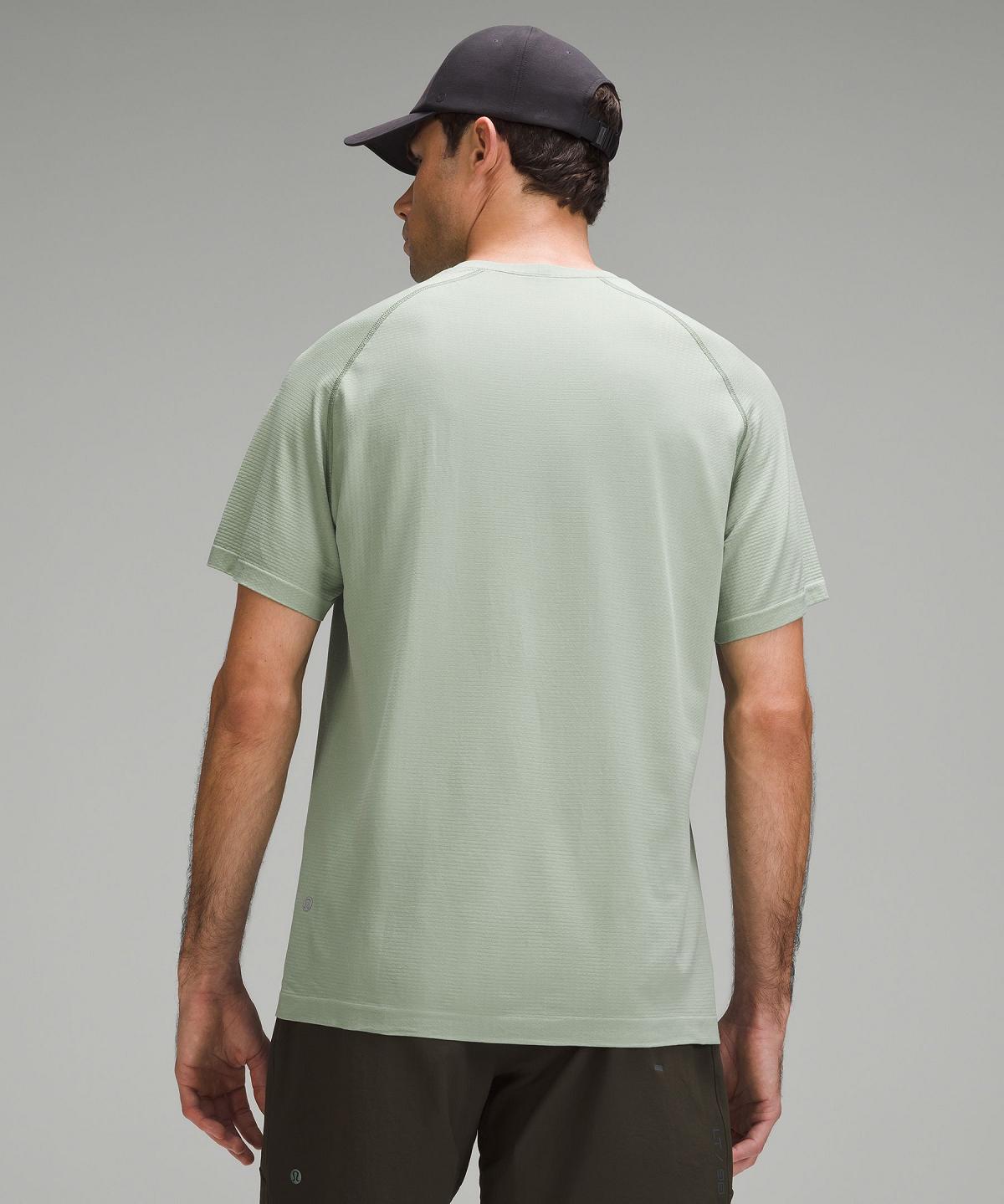 Chemises Lululemon Metal Vent Tech Short-Sleeve Homme Vert | FR_LuLu51880