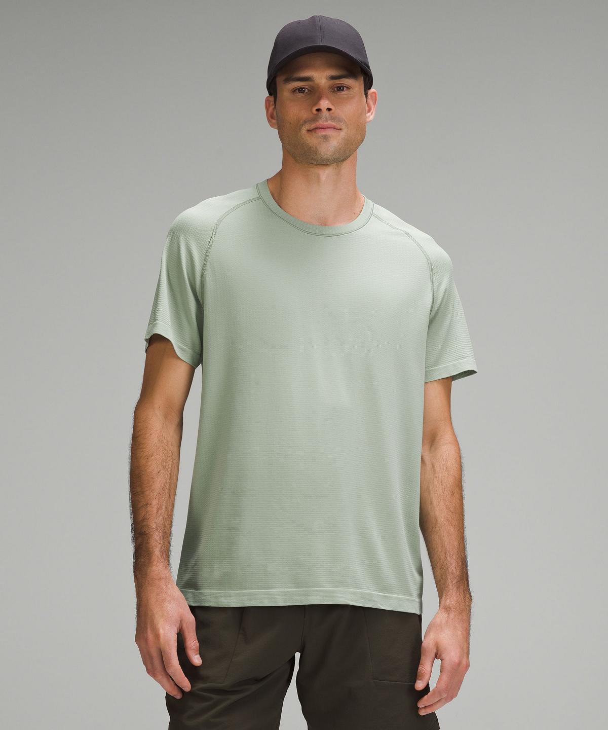 Chemises Lululemon Metal Vent Tech Short-Sleeve Homme Vert | FR_LuLu51880