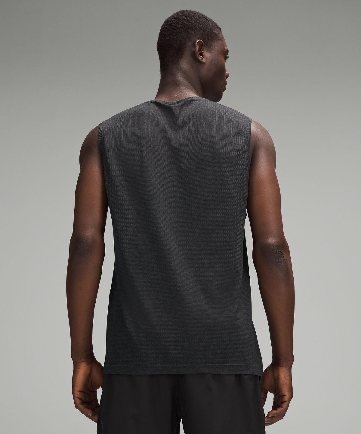 Chemises Lululemon Metal Vent Tech Sleeveless Homme Grise Foncé Noir | FR_LuLu50972