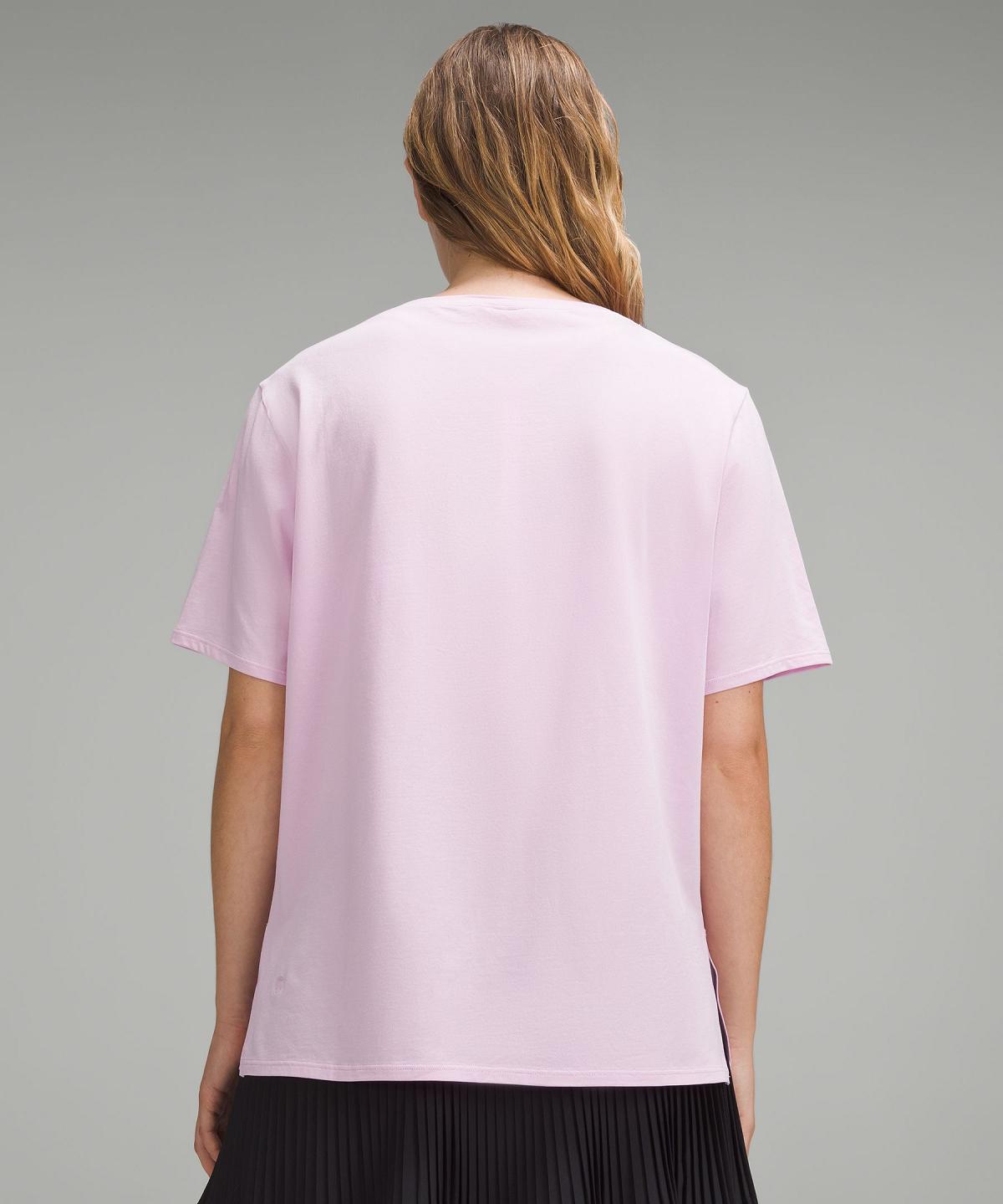 Chemises Lululemon Relaxed-Fit Boatneck T-Shirt Femme Rose | FR_LuLu16065