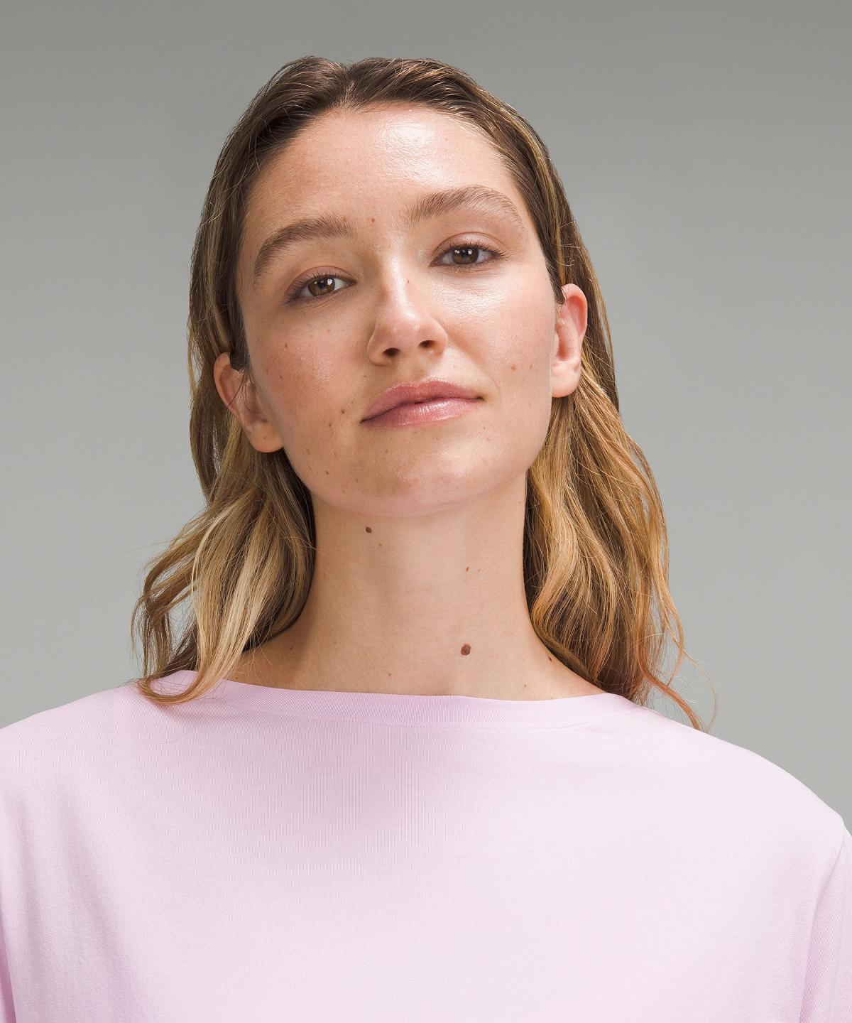 Chemises Lululemon Relaxed-Fit Boatneck T-Shirt Femme Rose | FR_LuLu16065