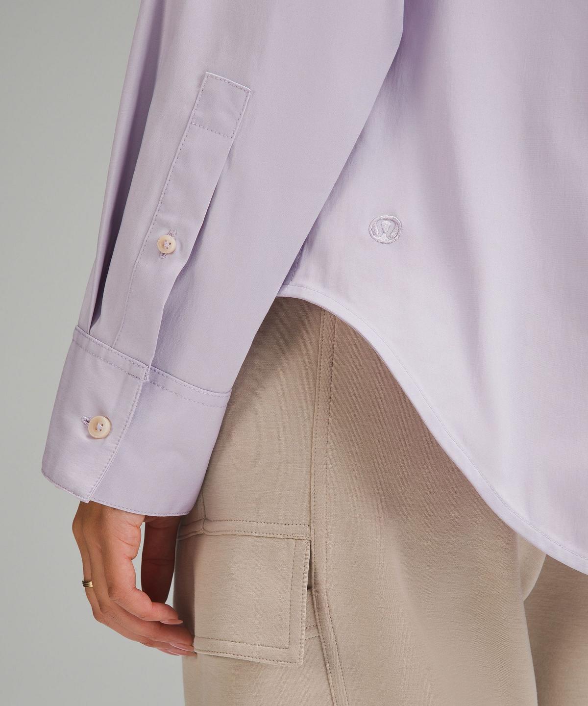 Chemises Lululemon Relaxed-Fit Cotton-Blend Poplin Button-Down Femme Violette | FR_LuLu44777