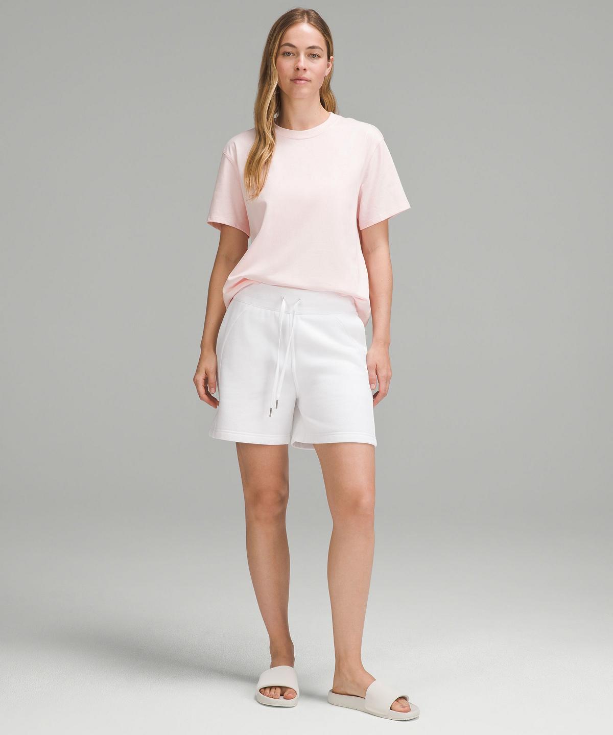 Chemises Lululemon Relaxed-Fit Cotton Jersey T-Shirt Femme Rose | FR_LuLu53420