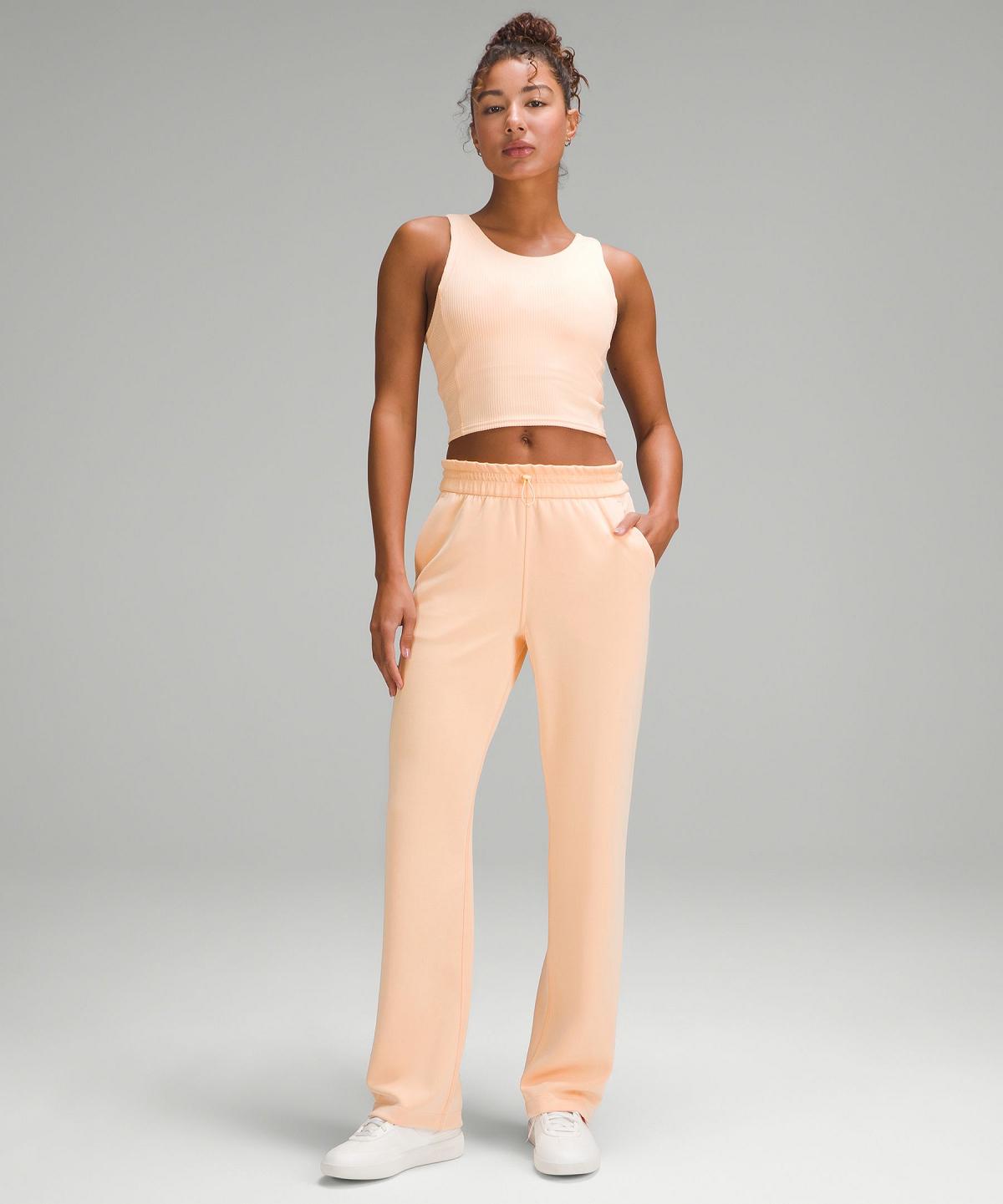 Chemises Lululemon Ribbed Softstreme Cropped Femme Corail | FR_LuLu42253