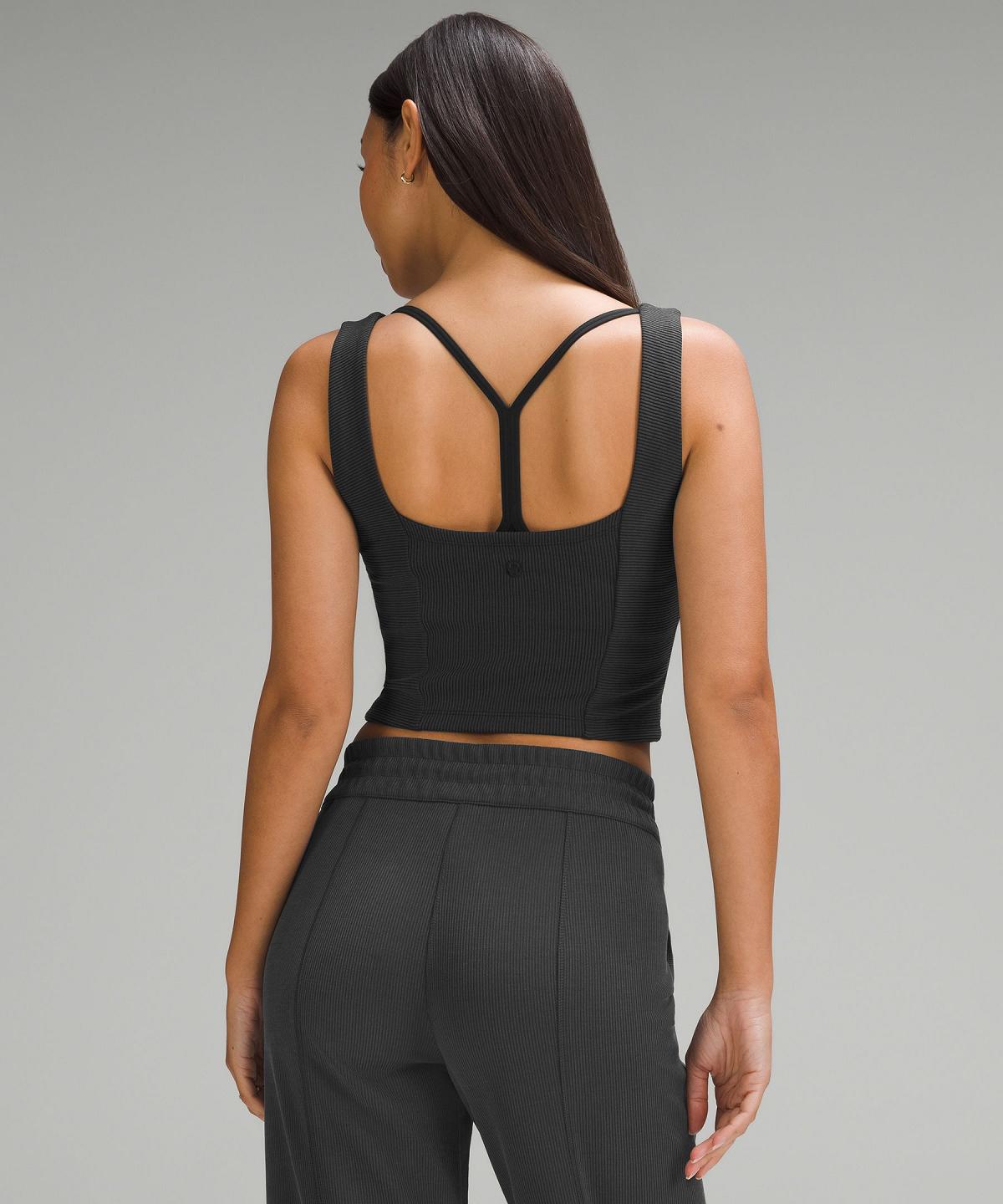 Chemises Lululemon Ribbed Softstreme Sweetheart Femme Noir | FR_LuLu80331