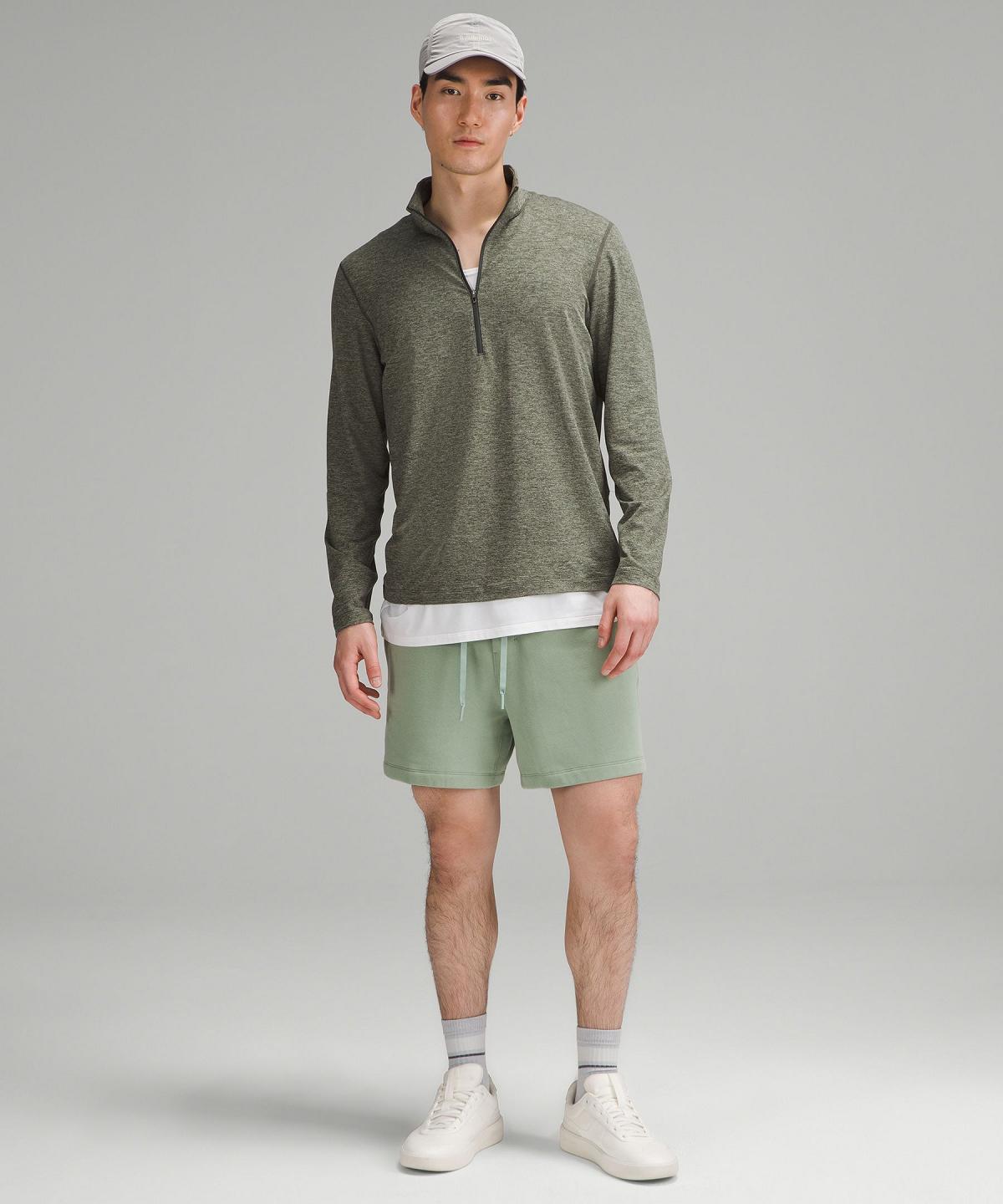 Chemises Lululemon Soft Jersey Half Zip Homme Marron Vert | FR_LuLu96729