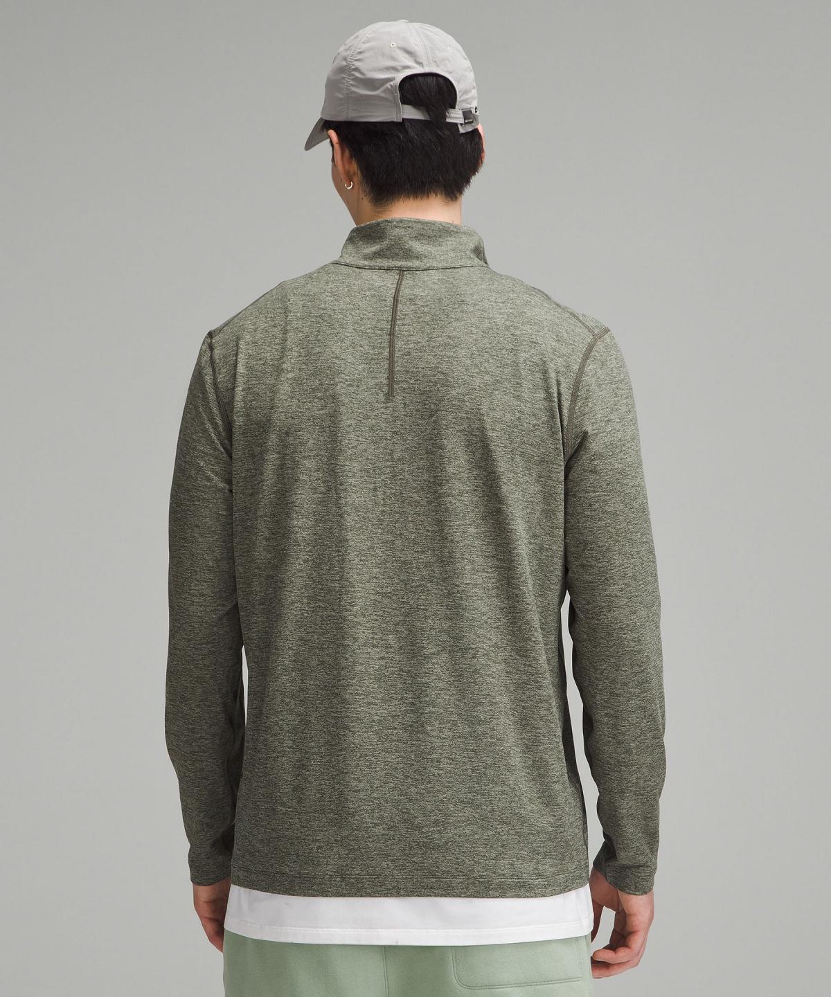 Chemises Lululemon Soft Jersey Half Zip Homme Marron Vert | FR_LuLu96729