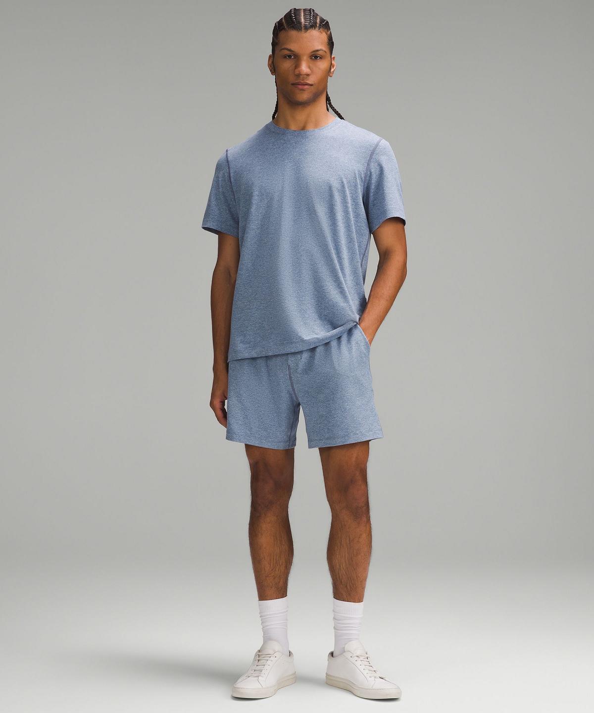 Chemises Lululemon Soft Jersey Short-Sleeve Homme Bleu | FR_LuLu46920