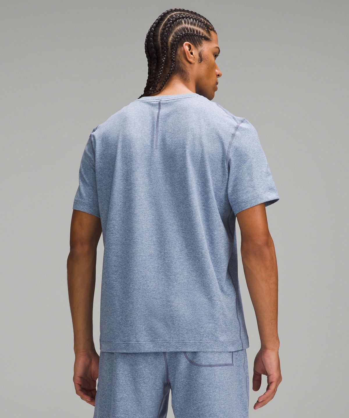 Chemises Lululemon Soft Jersey Short-Sleeve Homme Bleu | FR_LuLu46920