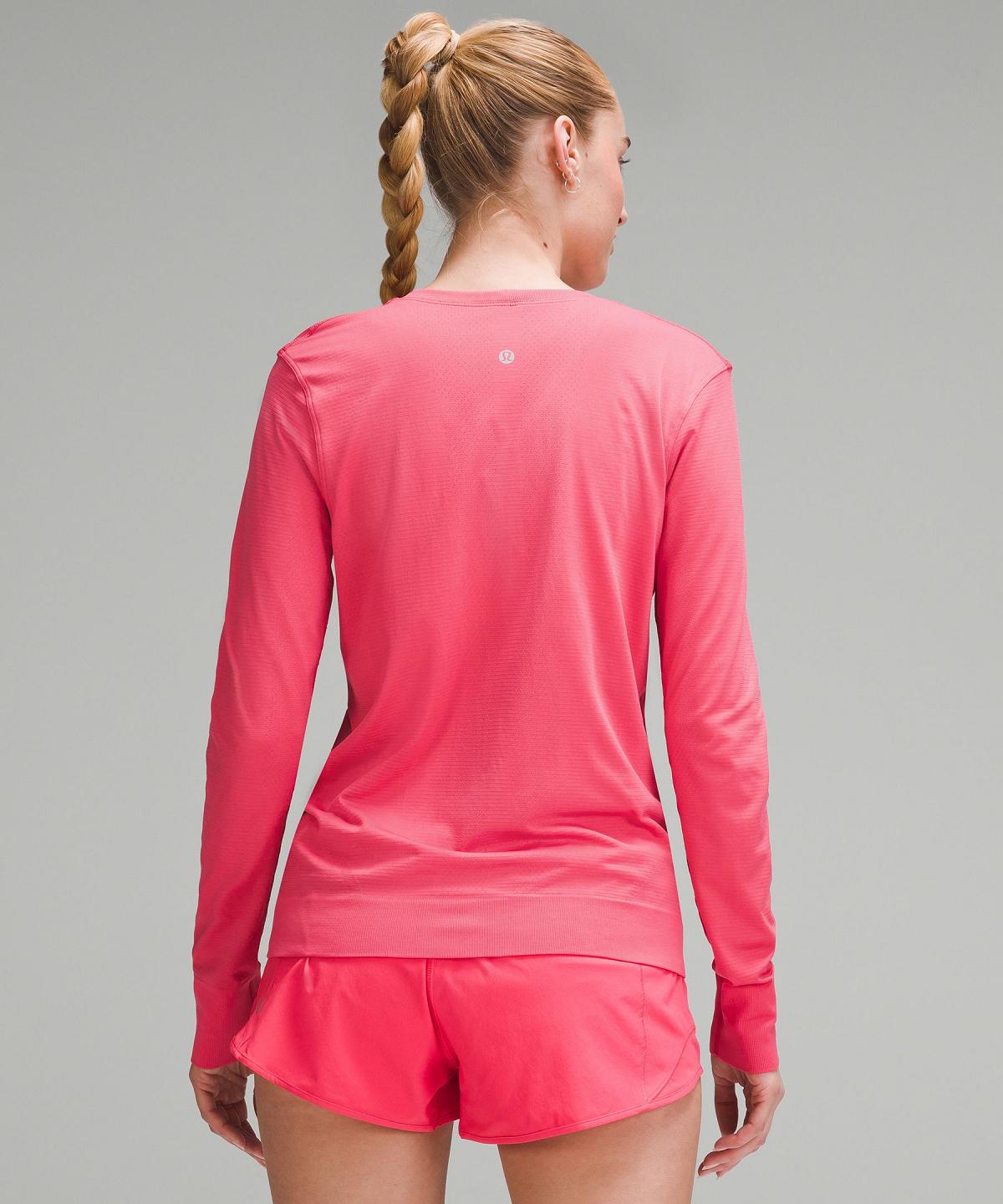 Chemises Lululemon Swiftly Relaxed Long-Sleeve Femme Rose | FR_LuLu72273