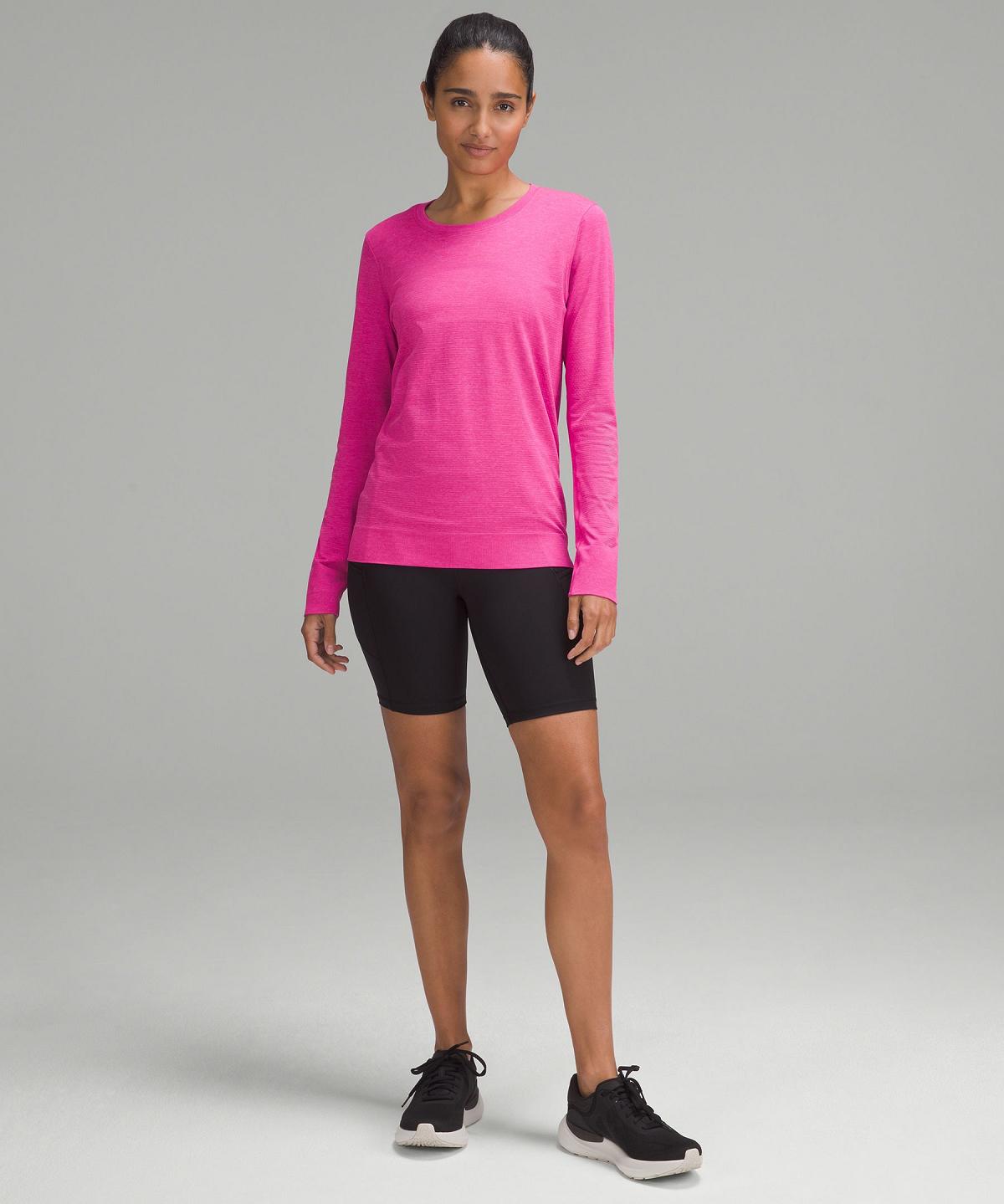 Chemises Lululemon Swiftly Relaxed Long-Sleeve Femme Rose | FR_LuLu88682