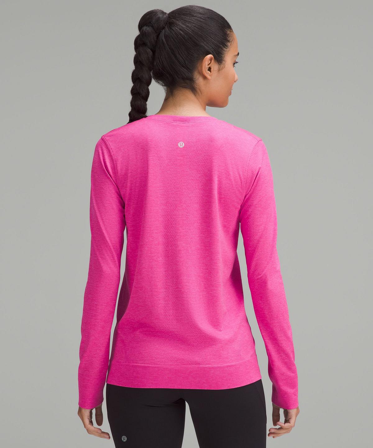 Chemises Lululemon Swiftly Relaxed Long-Sleeve Femme Rose | FR_LuLu88682